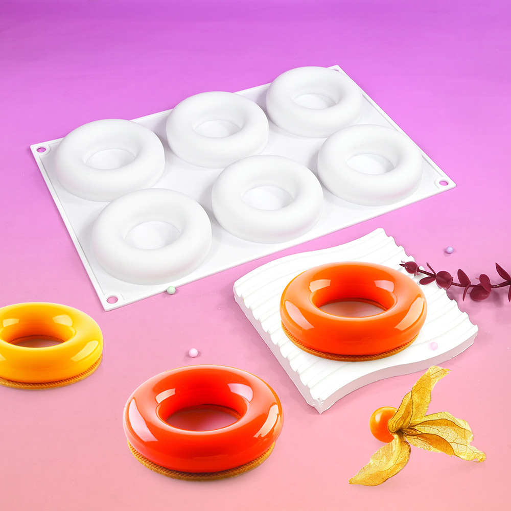 Donut Mold Silicone - New Mould 6-Piece Donut Mousse Cake