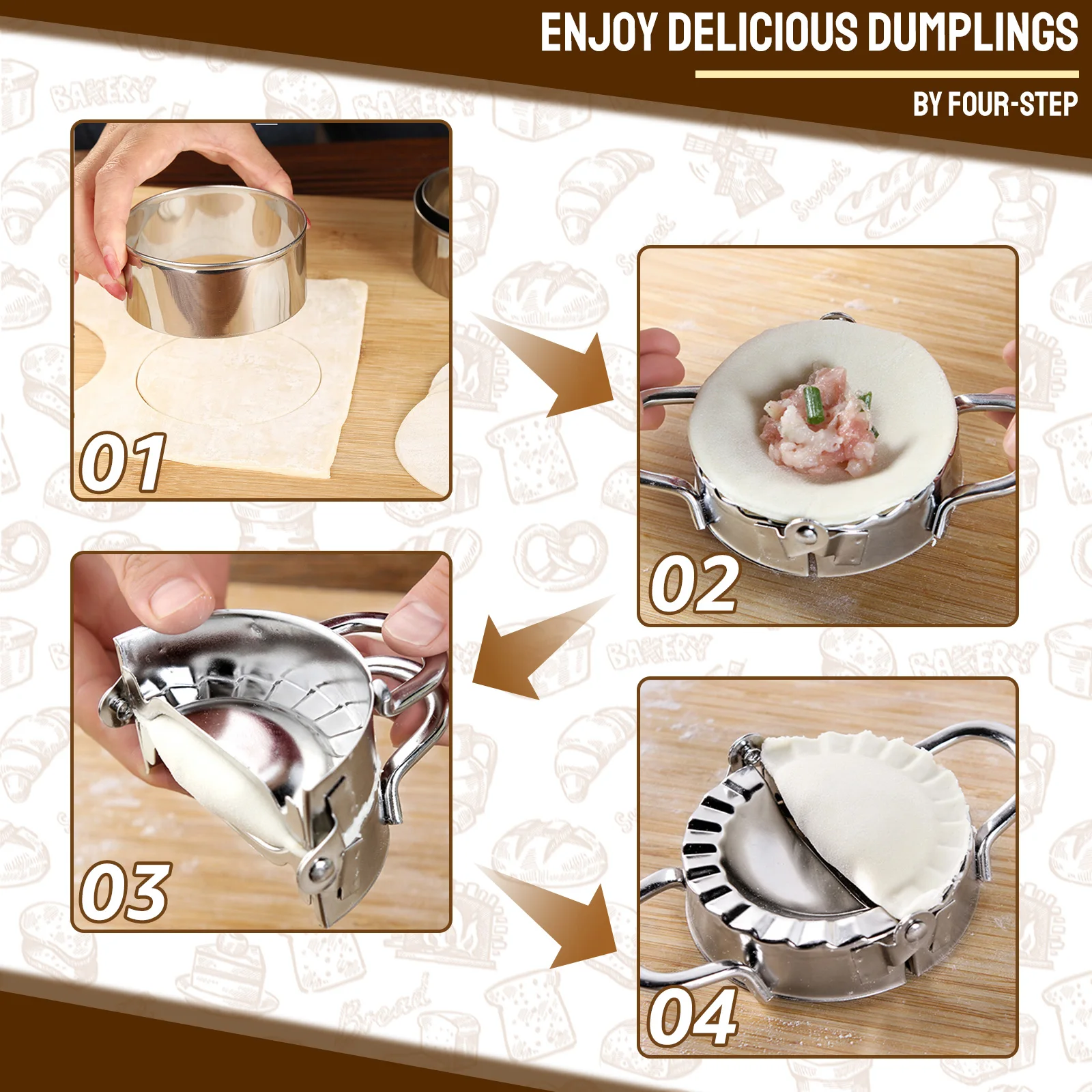 Stainless Steel Dumpling Maker - Dumpling Press Set recension och pris