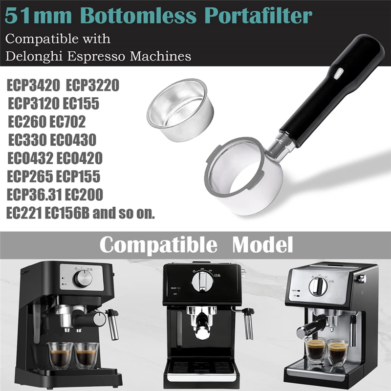 AA86 51Mm Bottomless Portafilt - Delonghi Espresso Ecp3420 recension och pris