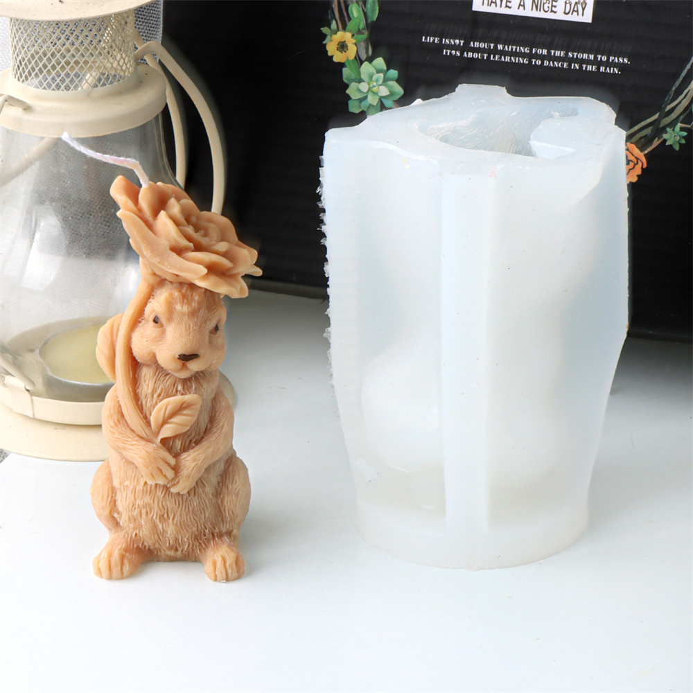3D Flower Rabbit Candle Silico - Bunny Cake Mold recension och pris